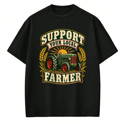 Best Farmer Life Shirt, Funny Farmer UnisexT-Shirt/Hoodie/Sweatshirt HLT00 - Support Your Local Farmer Vintage Tractor Wheat Sunrise Farm T-Shirt