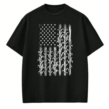 Best Farmer Life Shirt, Funny Farmer UnisexT-Shirt/Hoodie/Sweatshirt HLT00 - American Flag Corn Field Farmer Patriotic (on Back) T-Shirt (3)
