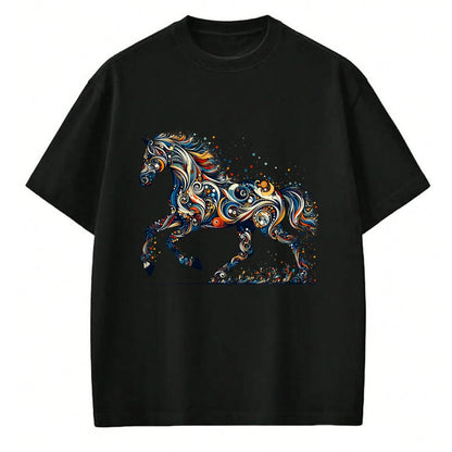 Best Horse Lover Shirt , Funny Horse UnisexT-Shirt/Hoodie/Sweatshirt HLT00 - Elegant Galloping Horse with Intricate Colorful Details Long Sleeve T-Shirt