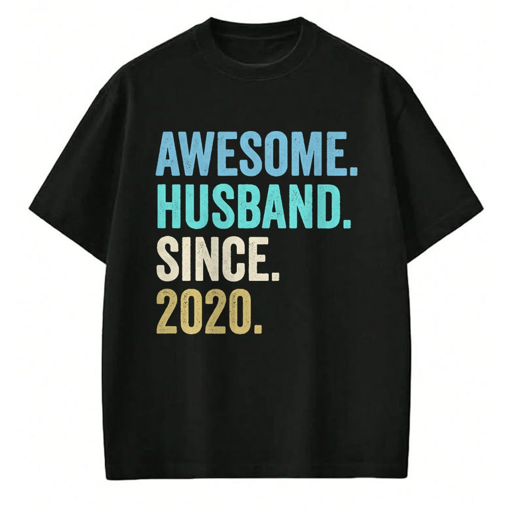 Best Wife Shirt, Wife and Husband Unisex T-Shirt/Hoodie/Sweatshirt HLT00 - Awesome Husband Since 2020 4th wedding anniversary 4 years T-Shirt