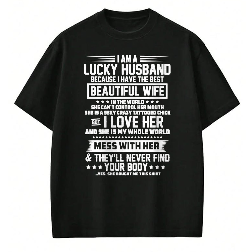 Best Wife Shirt, Wife and Husband Unisex T-Shirt/Hoodie/Sweatshirt HLT00 - Gift for wife T shirt, lucky wife   I am a lucky husband because i have the best beautiful wife Pull