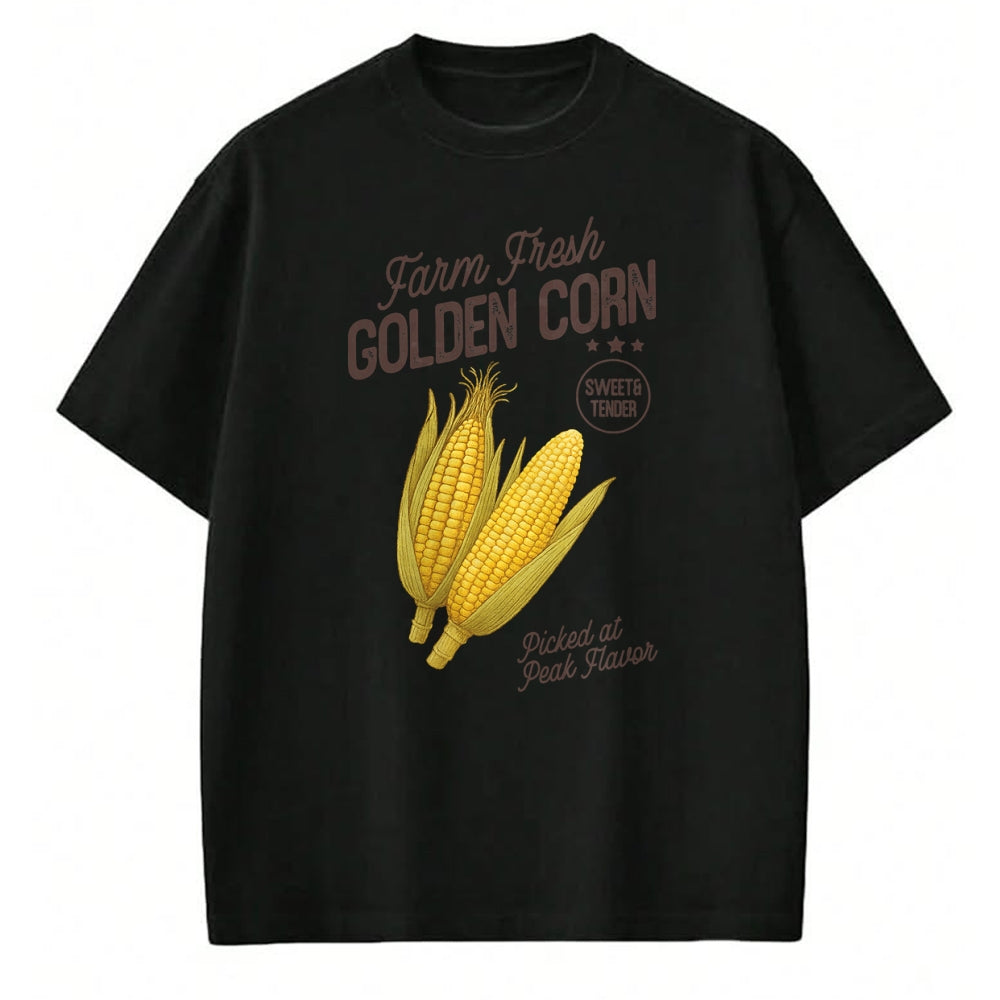 Best Farmer Life Shirt, Funny Farmer UnisexT-Shirt/Hoodie/Sweatshirt HLT00 - Farm Fresh Golden Corn Retro Sweet Vegetable Farmers Market T-Shirt