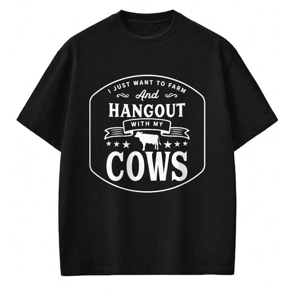 Best Farmer Life Shirt, Funny Farmer UnisexT-Shirt/Hoodie/Sweatshirt HLT00 - Hang Out with My Cows Farming Farmer Cow Herd T-Shirt