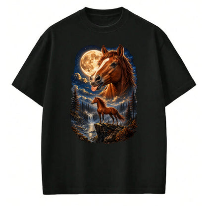 Best Horse Lover Shirt , Funny Horse UnisexT-Shirt/Hoodie/Sweatshirt HLT00 - Funny Horse Howling to The Moon Meme Mystical Horse Art T-Shirt