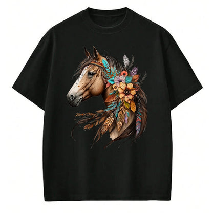Best Horse Lover Shirt , Funny Horse UnisexT-Shirt/Hoodie/Sweatshirt HLT00 - Floral Wild Horse Country Horse Riding T-Shirt