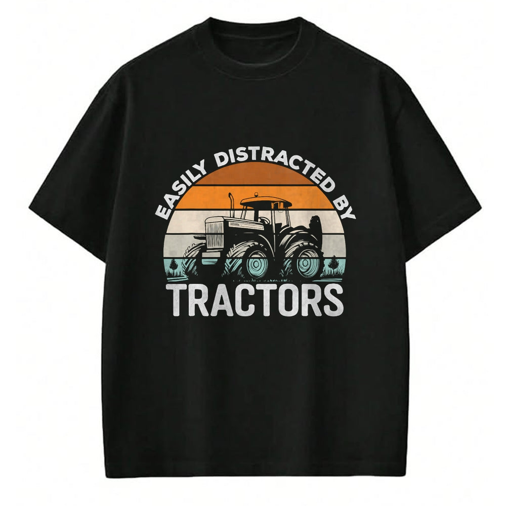 Best Farmer Life Shirt, Funny Farmer UnisexT-Shirt/Hoodie/Sweatshirt HLT00 - Farming Humor Easily Distracted By Tractor Farmer Mens T-Shirt