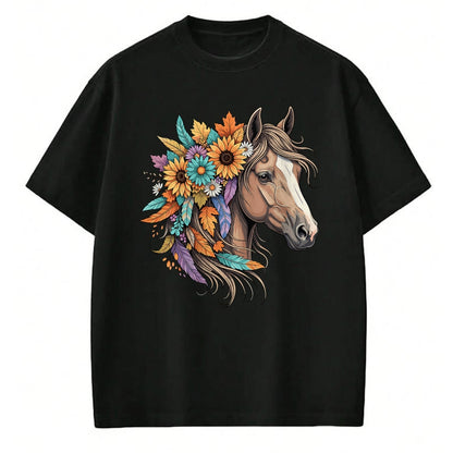 Best Horse Lover Shirt , Funny Horse UnisexT-Shirt/Hoodie/Sweatshirt HLT00 - Floral Wild Horse Country Horse Riding Women Girls T-Shirt