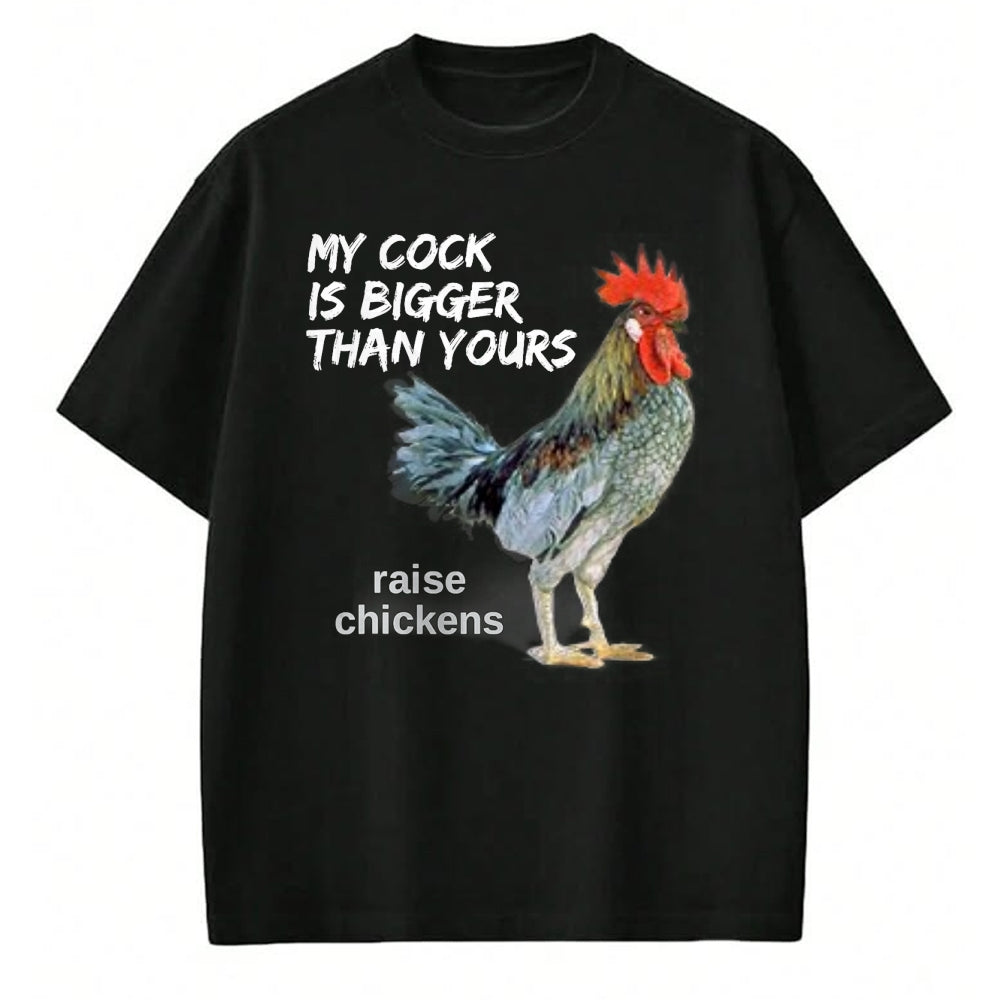Best Farmer Life Shirt, Funny Farmer UnisexT-Shirt/Hoodie/Sweatshirt HLT00 - My Cock (Rooster) is Bigger than Yours Funny Chicken Farmer T-Shirt