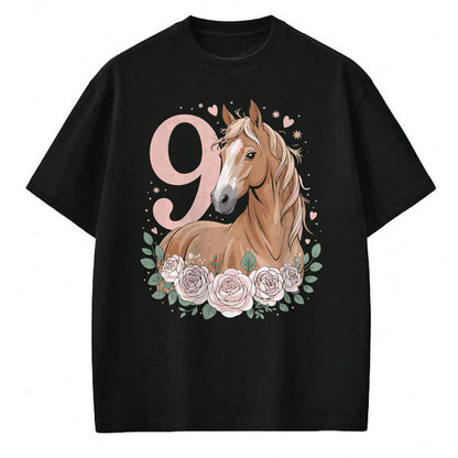 Best Horse Lover Shirt , Funny Horse UnisexT-Shirt/Hoodie/Sweatshirt HLT00 -  9th Birthday Horse Girl Design 9 Years Old Girl Horses T-Shirt
