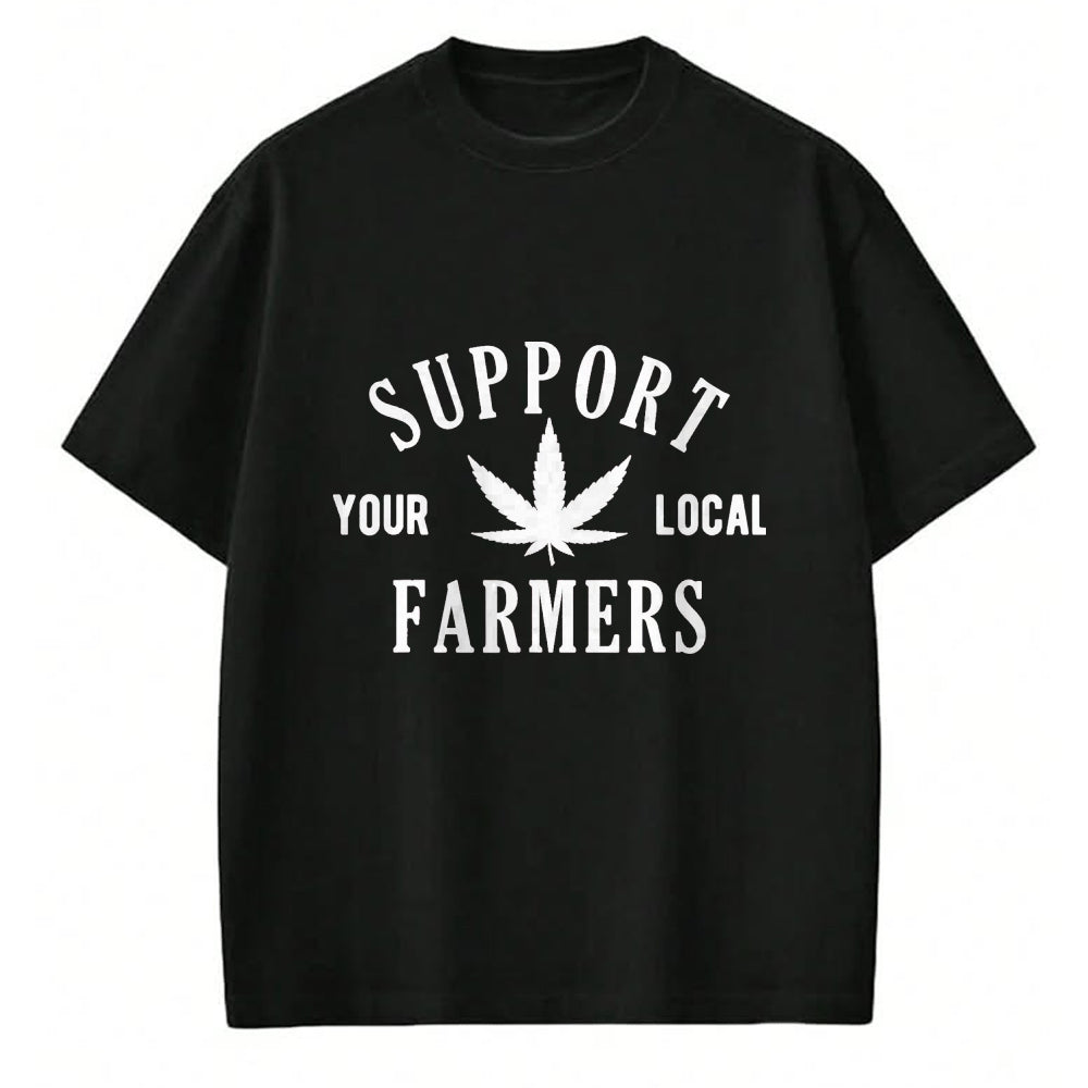 Best Farmer Life Shirt, Funny Farmer UnisexT-Shirt/Hoodie/Sweatshirt HLT00 - Support Your Local Farmers Cannabis Leaf Marijuana T-Shirt, Men, Burgundy, Large