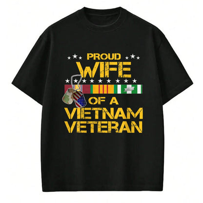 Best Wife Shirt, Wife and Husband Unisex T-Shirt/Hoodie/Sweatshirt HLT00 - Gift for wife T shirt, lucky wife   Proud Wife Of A Vietnam Veteran My Husband Is A Hero T-shirt T-S
