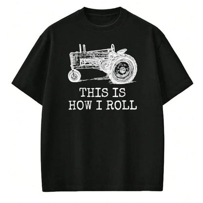 Best Farmer Life Shirt, Funny Farmer UnisexT-Shirt/Hoodie/Sweatshirt HLT00 - Farming This is How I Roll Tractor Farmer T-Shirt, Men, Black, 3X-Large