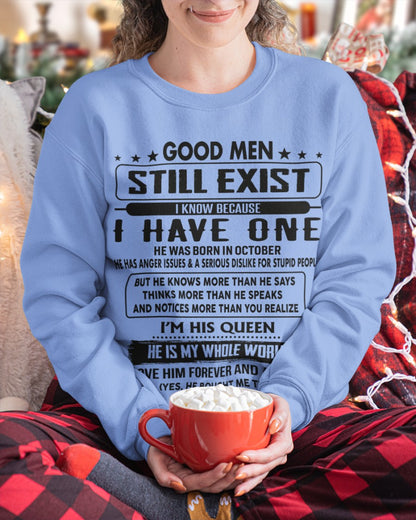 October - Good men Still Exist - gift for your girlfriend, wife from Husband - NGHL10 (SKU-GM-10)