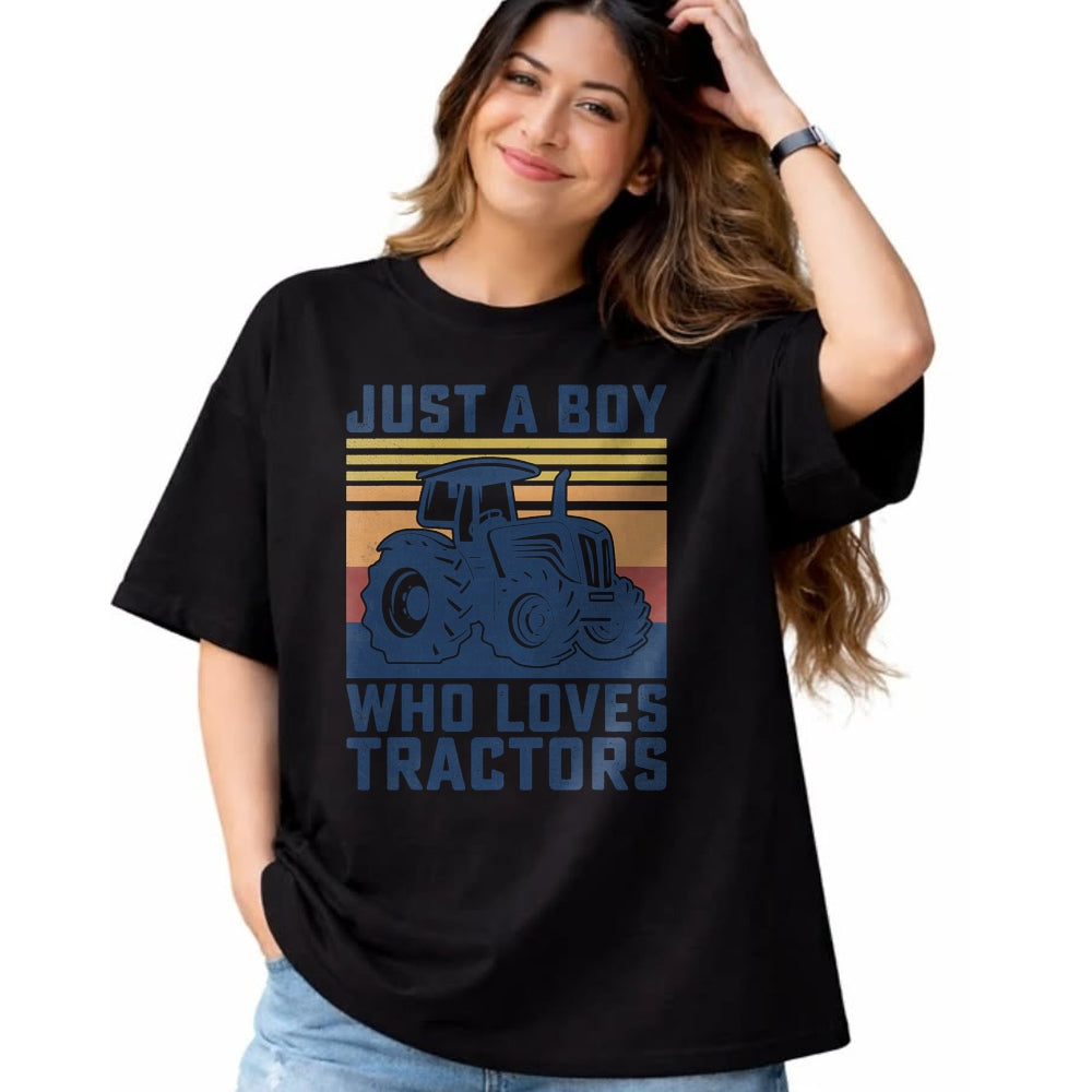 Best Farmer Life Shirt, Funny Farmer UnisexT-Shirt/Hoodie/Sweatshirt HLT00 - Kids Farm Just a Boy Who Loves Tractors, Farmers, Toddlers, Boys T-Shirt