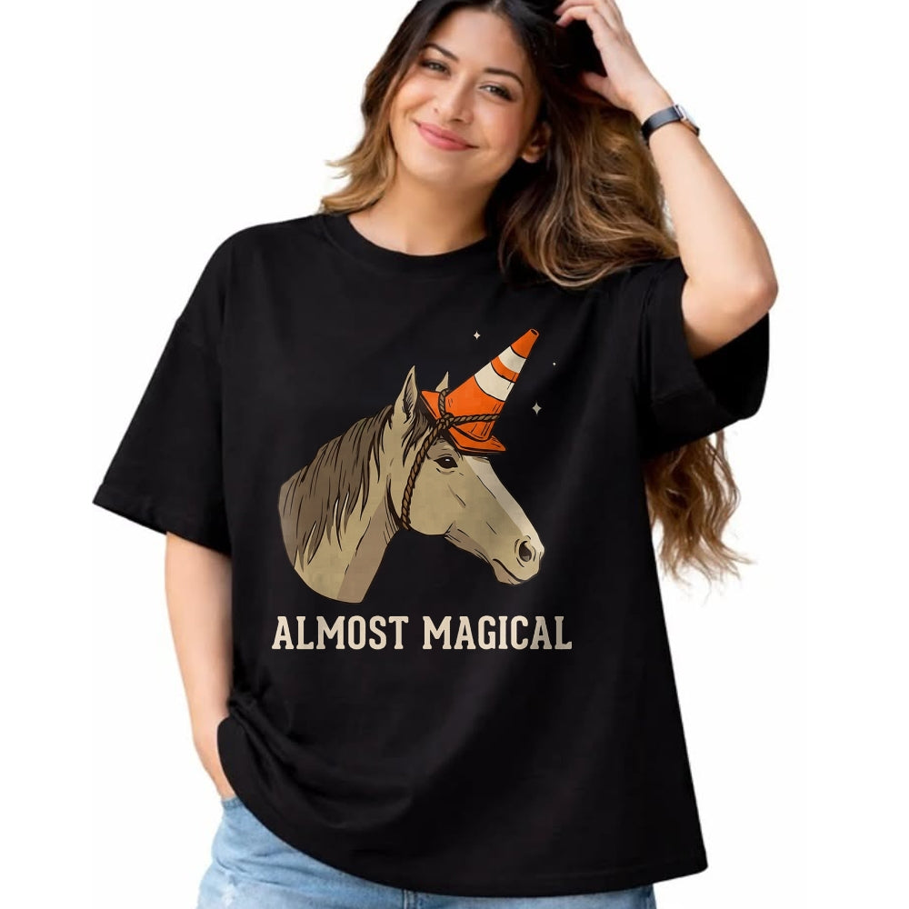 Best Horse Lover Shirt , Funny Horse UnisexT-Shirt/Hoodie/Sweatshirt HLT00 - Almost Magical Funny Horse Traffic Cone Unicorn T-Shirt