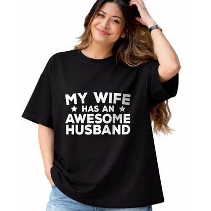 Best Wife Shirt, Wife and Husband Unisex T-Shirt/Hoodie/Sweatshirt HLT00 - My Wife Has An Awesome Husband T-Shirt (7)