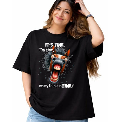 Best Horse Lover Shirt , Funny Horse UnisexT-Shirt/Hoodie/Sweatshirt HLT00 - Funny Horse It_s Fine I_m Fine Everything Is Fine T-Shirt