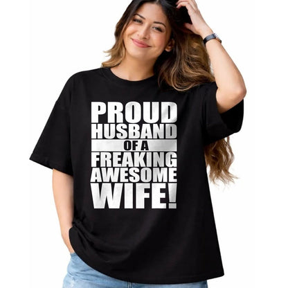 Best Wife Shirt, Wife and Husband Unisex T-Shirt/Hoodie/Sweatshirt HLT00 - Mens Proud Husband Awesome Wife Funny Valentines Day Gift T-Shirt