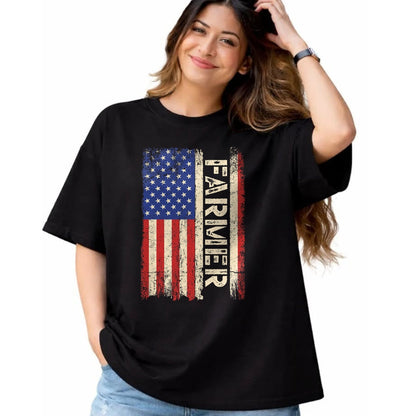 Best Farmer Life Shirt, Funny Farmer UnisexT-Shirt/Hoodie/Sweatshirt HLT00 - Farmer Tractors USA American Flag Patriotic Farming Men Tee T-Shirt