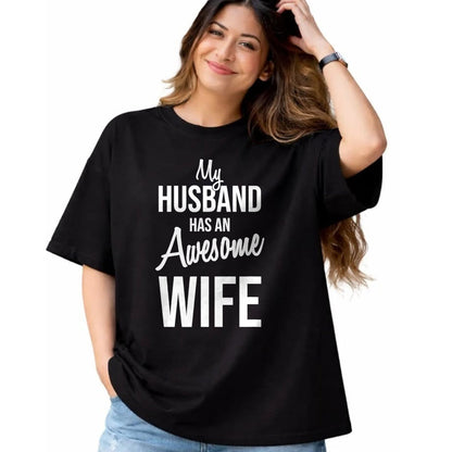 Best Wife Shirt, Wife and Husband Unisex T-Shirt/Hoodie/Sweatshirt HLT00 - My Husband Has An Awesome Wife T-Shirt