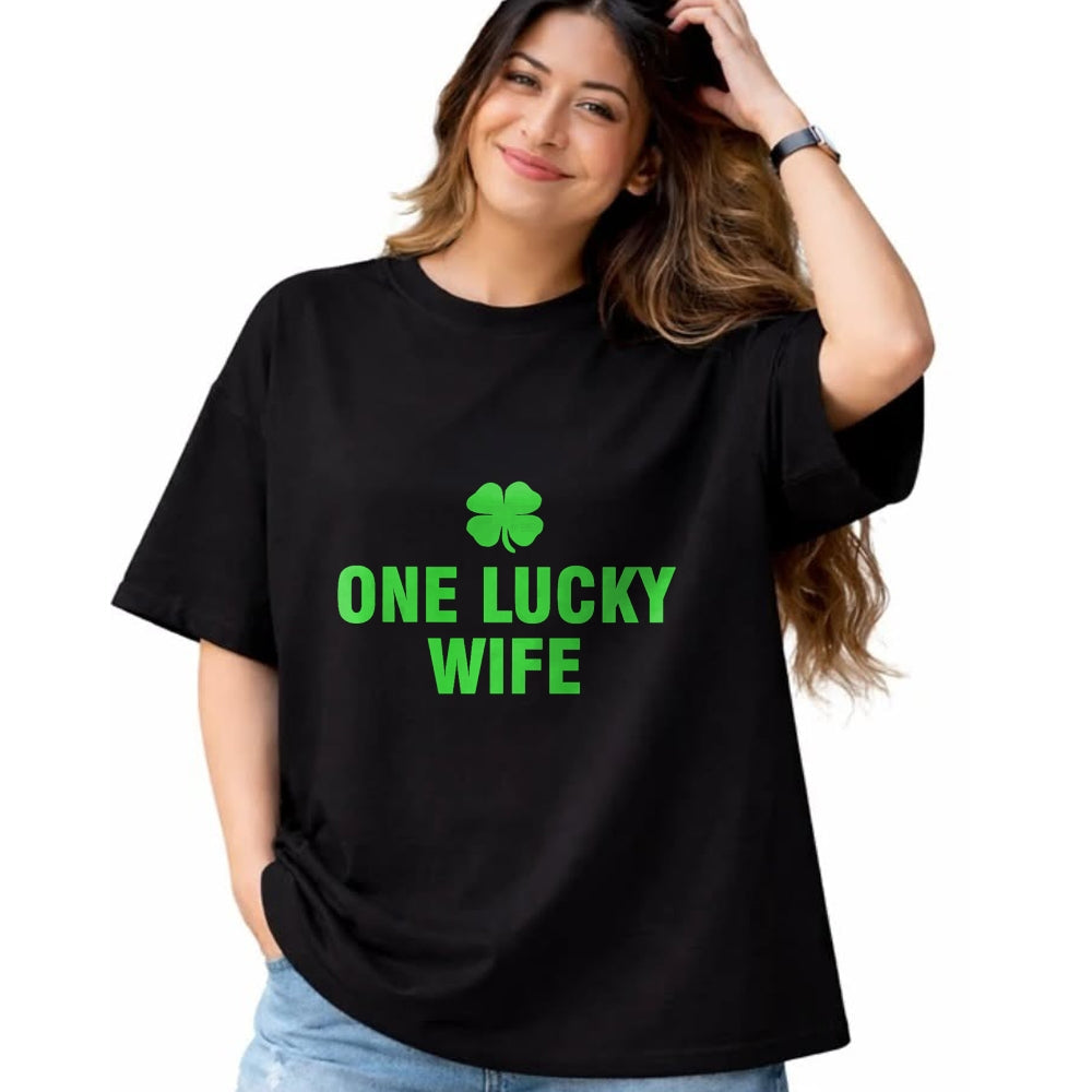Best Wife Shirt, Wife and Husband Unisex T-Shirt/Hoodie/Sweatshirt HLT00 - Gift for wife T shirt, lucky wife   One Lucky Wife Premium T-Shirt (1)