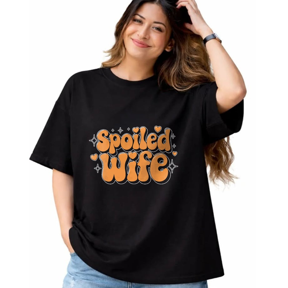 Best Wife Shirt, Wife and Husband Unisex T-Shirt/Hoodie/Sweatshirt HLT00 - Gift for wife T shirt, spoiled wife   Womens Spoiled Wife V-Neck T-Shirt