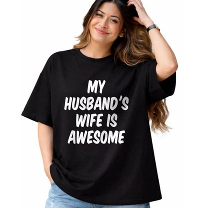 Best Wife Shirt, Wife and Husband Unisex T-Shirt/Hoodie/Sweatshirt HLT00 - My Husband's Wife Is Awesome T-Shirt