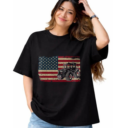 Best Farmer Life Shirt, Funny Farmer UnisexT-Shirt/Hoodie/Sweatshirt HLT00 - Farm Tractors USA Flag Patriotic Farming Gift T-Shirt Small