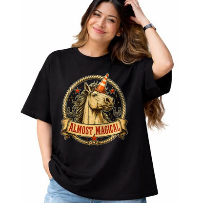 Best Horse Lover Shirt , Funny Horse UnisexT-Shirt/Hoodie/Sweatshirt HLT00 - Funny Horse Unicorn Graphic Almost Magical Slogan T-Shirt