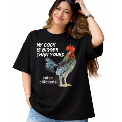 Best Farmer Life Shirt, Funny Farmer UnisexT-Shirt/Hoodie/Sweatshirt HLT00 - My Cock (Rooster) is Bigger than Yours Funny Chicken Farmer T-Shirt