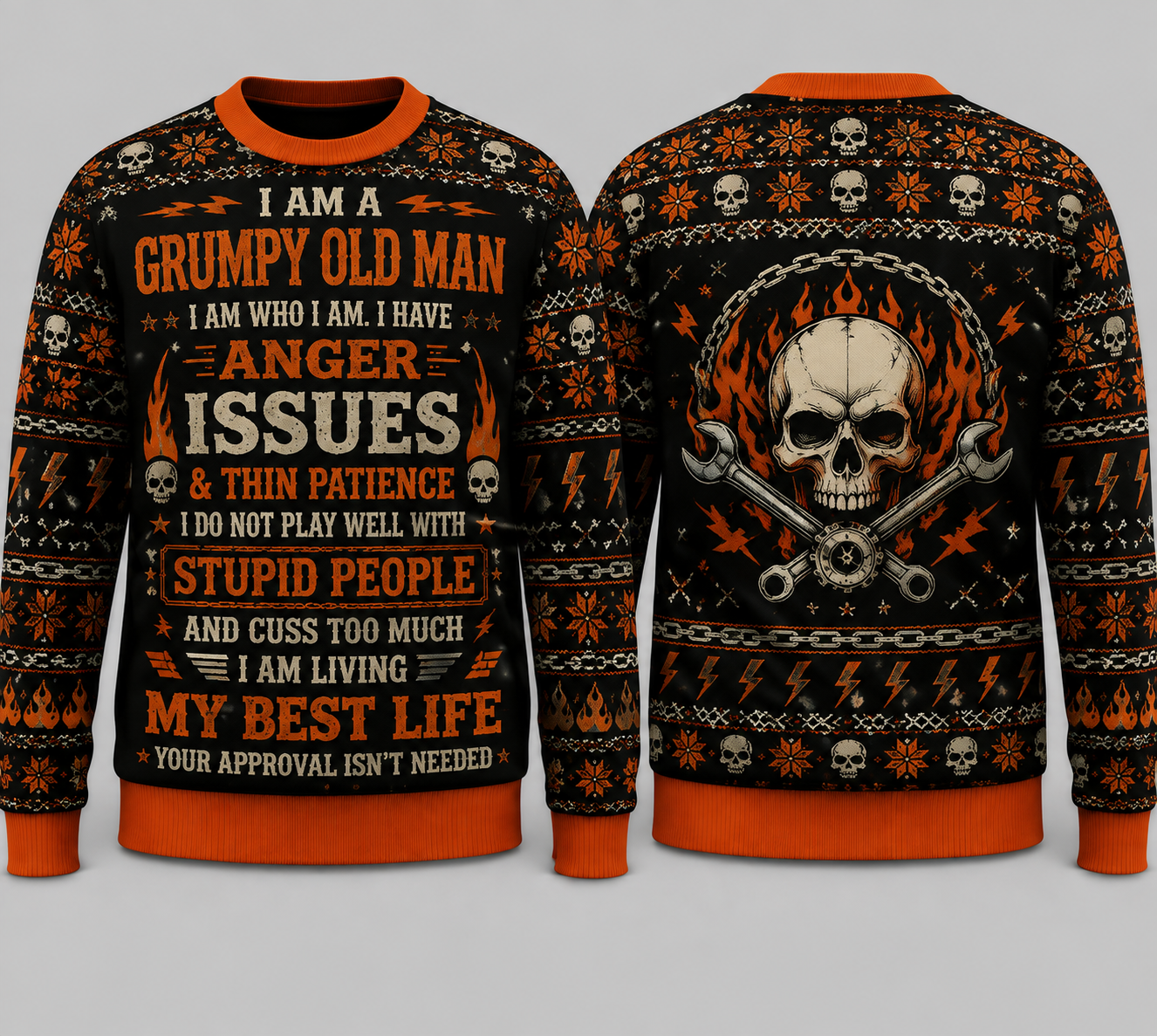 GRUMPY OLD MAN UGLY SWEARTER - AWESOME SHIRT FOR AWESOME MEN - NTTD00