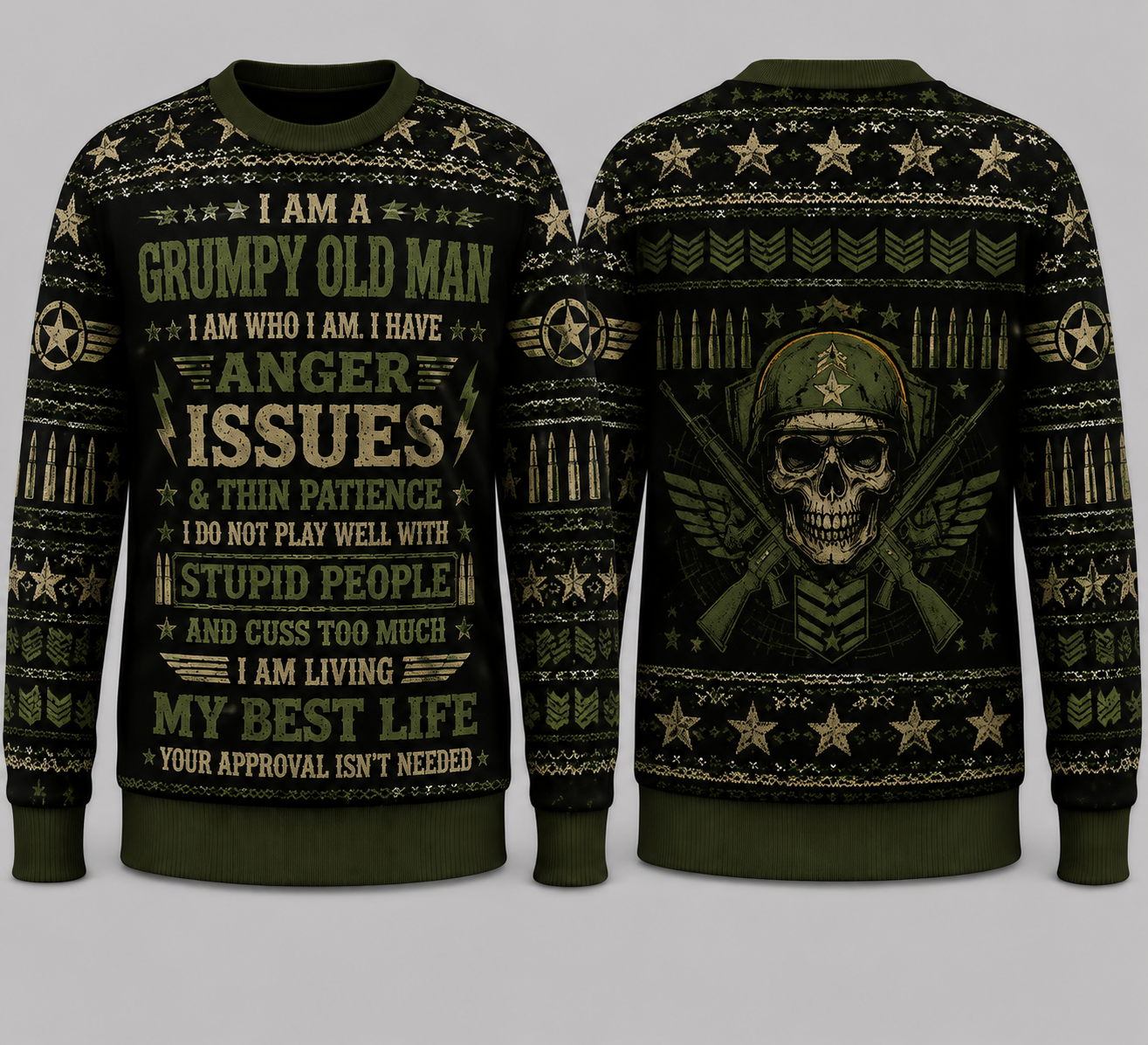 GRUMPY OLD MAN UGLY SWEARTER - AWESOME SHIRT FOR AWESOME MEN - NTTD00