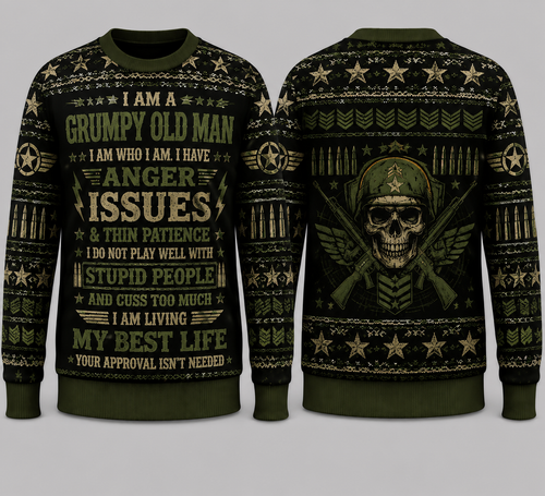GRUMPY OLD MAN UGLY SWEARTER - AWESOME SHIRT FOR AWESOME MEN - NTTD00
