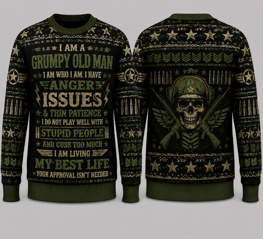GRUMPY OLD MAN UGLY SWEARTER - AWESOME SHIRT FOR AWESOME MEN - NTTD00