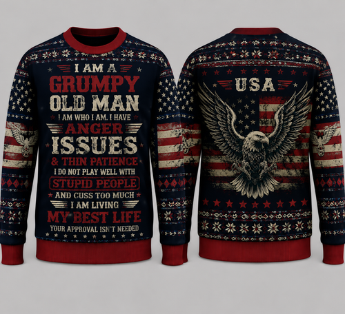 GRUMPY OLD MAN UGLY SWEARTER - AWESOME SHIRT FOR AWESOME MEN - NTTD00