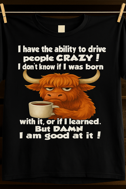 FUNNY SLOGAN T-SHIRT – CUTE COFFEE COW GRAPHIC TEE - BIRTHDAY GIFT FOR MEN/WOMEN - NTTD00 (SKU10-19)