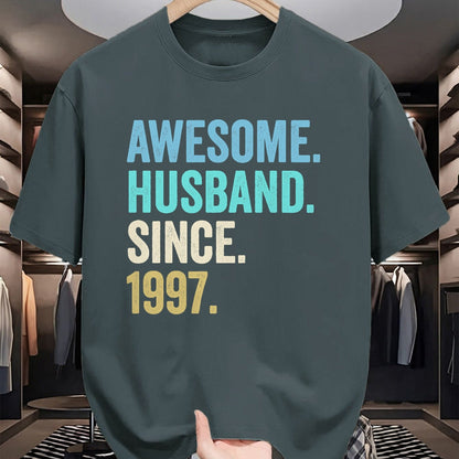 Best Wife Shirt, Wife and Husband Unisex T-Shirt/Hoodie/Sweatshirt HLT00 - Awesome Husband Since 1997 27th wedding anniversary 27 years T-Shirt
