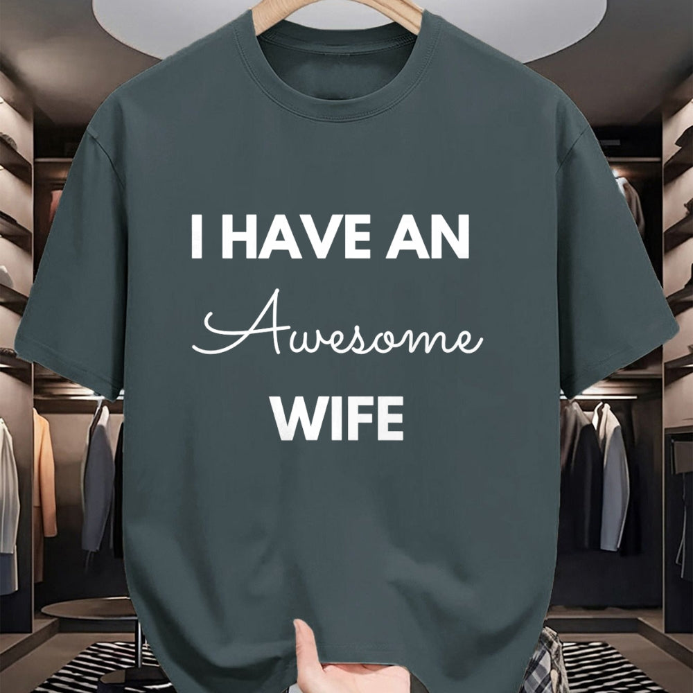 Best Wife Shirt, Wife and Husband Unisex T-Shirt/Hoodie/Sweatshirt HLT00 - I Have an Awesome Wife for Husband Gift Saying T-Shirt