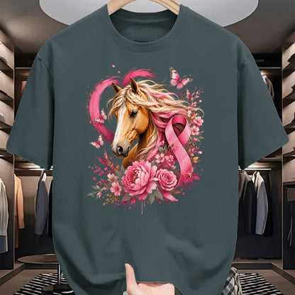 Best Horse Lover Shirt , Funny Horse UnisexT-Shirt/Hoodie/Sweatshirt HLT00 - Breast Cancer Awareness Horse Pink Ribbon Butterfly Survivor T-Shirt