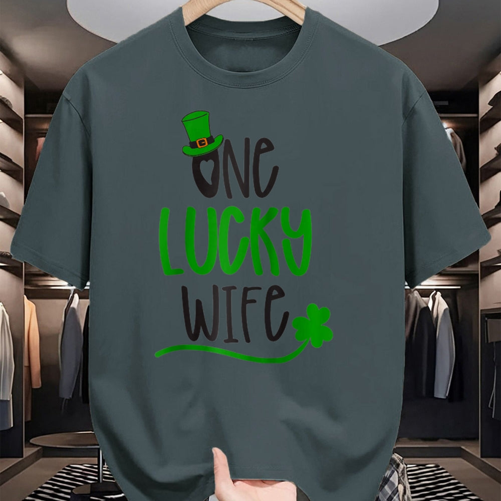 Best Wife Shirt, Wife and Husband Unisex T-Shirt/Hoodie/Sweatshirt HLT00 - Gift for wife T shirt, lucky wife   One Lucky Wife Irish St Patricks Day Womens Girls Funny Gift Rag