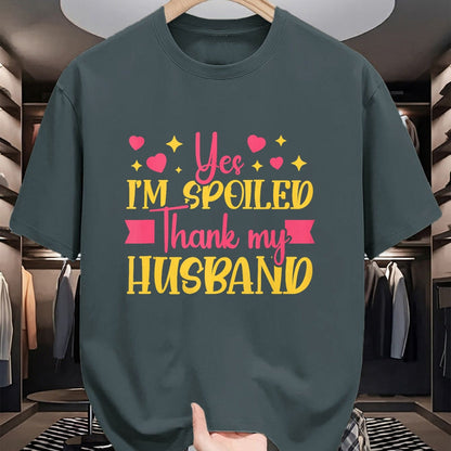 Best Wife Shirt, Wife and Husband Unisex T-Shirt/Hoodie/Sweatshirt HLT00 - Gift for wife T shirt, spoiled wife   Funny Wife I’M Spoiled Thank My Husband Spoiled Wife Tank Top (1)