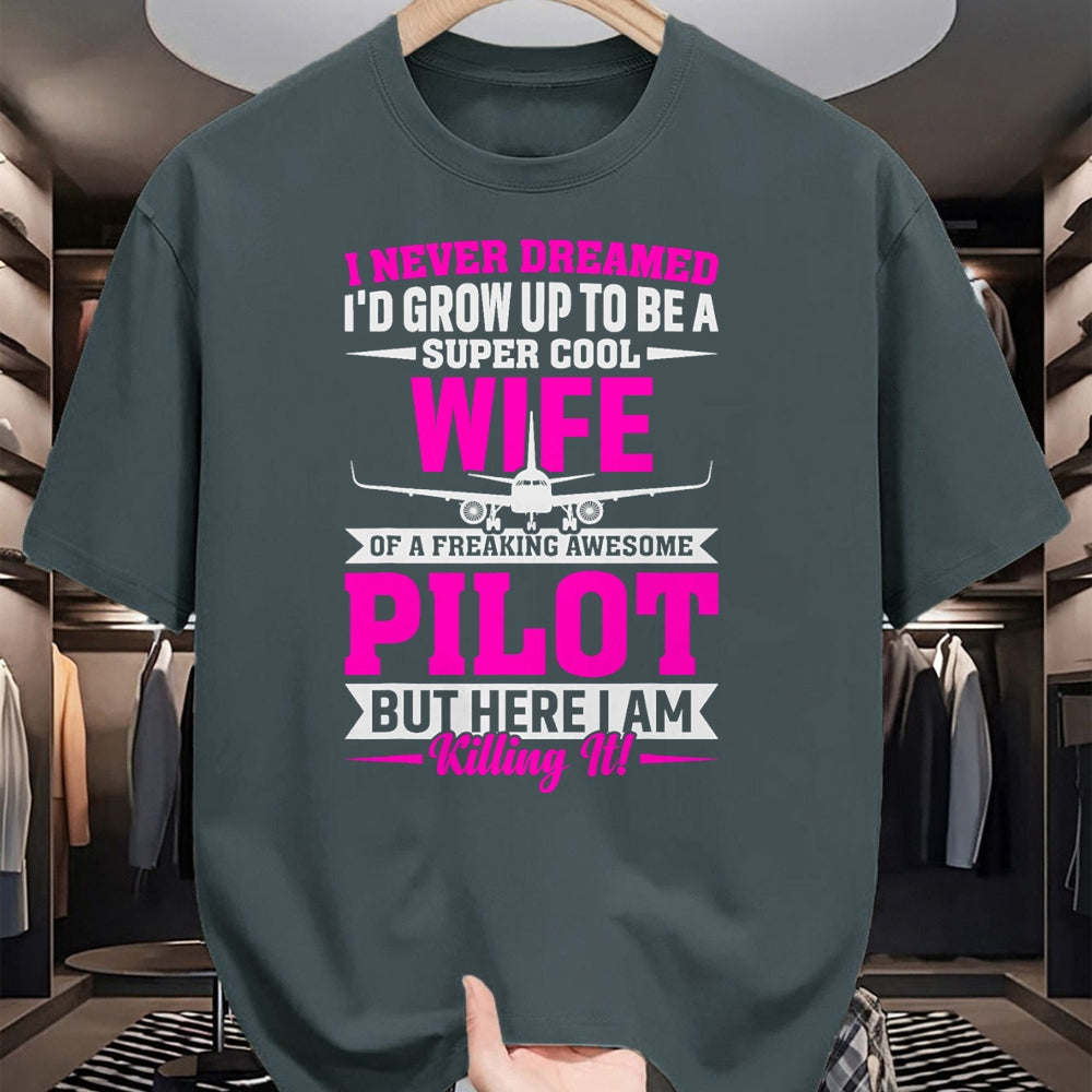 Best Wife Shirt, Wife and Husband Unisex T-Shirt/Hoodie/Sweatshirt HLT00 - Wife of a Freaking Awesome Pilot Gifts for Women T-Shirt