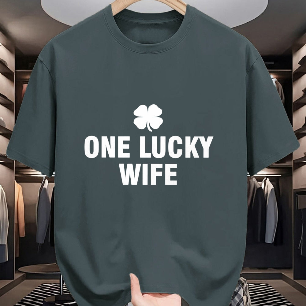 Best Wife Shirt, Wife and Husband Unisex T-Shirt/Hoodie/Sweatshirt HLT00 - Gift for wife T shirt, lucky wife   One Lucky Wife Long Sleeve T-Shirt (1)
