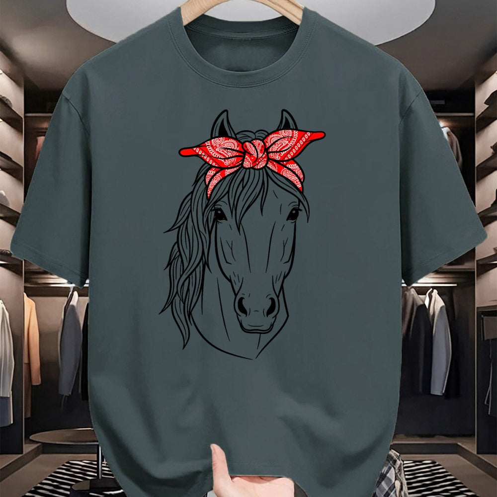 Best Horse Lover Shirt , Funny Horse UnisexT-Shirt/Hoodie/Sweatshirt HLT00 - Funny Horse Lovers Tee  Red Bandana Print for Girls & Women T-Shirt