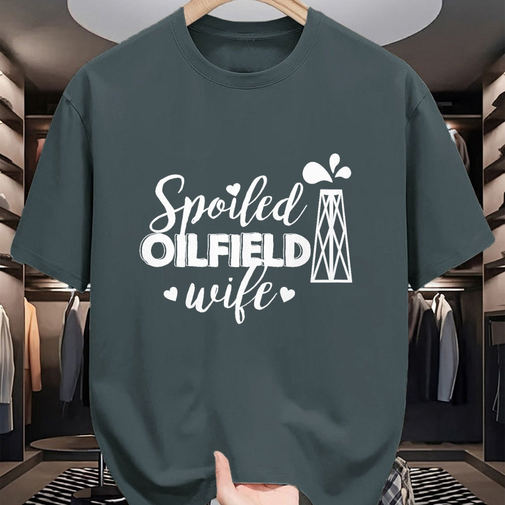 Best Wife Shirt, Wife and Husband Unisex T-Shirt/Hoodie/Sweatshirt HLT00 - Gift for wife T shirt, spoiled wife   Spoiled Oilfield Wife T-Shirt