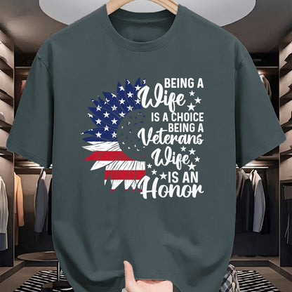 Best Wife Shirt, Wife and Husband Unisex T-Shirt/Hoodie/Sweatshirt HLT00 - Gift for wife T shirt, lucky wife   Patriotic Veterans Day Being A Veterans Wife Is An Honor T-Shirt