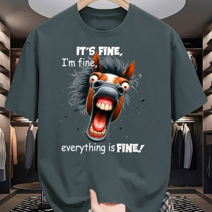 Best Horse Lover Shirt , Funny Horse UnisexT-Shirt/Hoodie/Sweatshirt HLT00 - Funny Horse It_s Fine I_m Fine Everything Is Fine T-Shirt