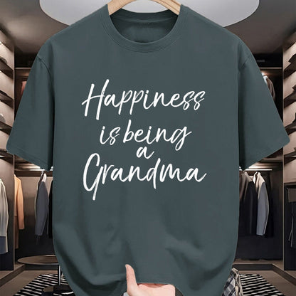 Best Grandma Shirt, Proud Grandma Unisex T-Shirt/Hoodie/Sweatshirt HLT00 - Womens Grandmother Gift from Grandkids Happiness is Being a Grandma V-Neck T-Shirt