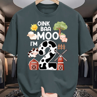Best Farmer Life Shirt, Funny Farmer UnisexT-Shirt/Hoodie/Sweatshirt HLT00 - Oink Baa Moo I'm 2 Farm Theme Birthday Gift 2 Year Old Party T-Shirt