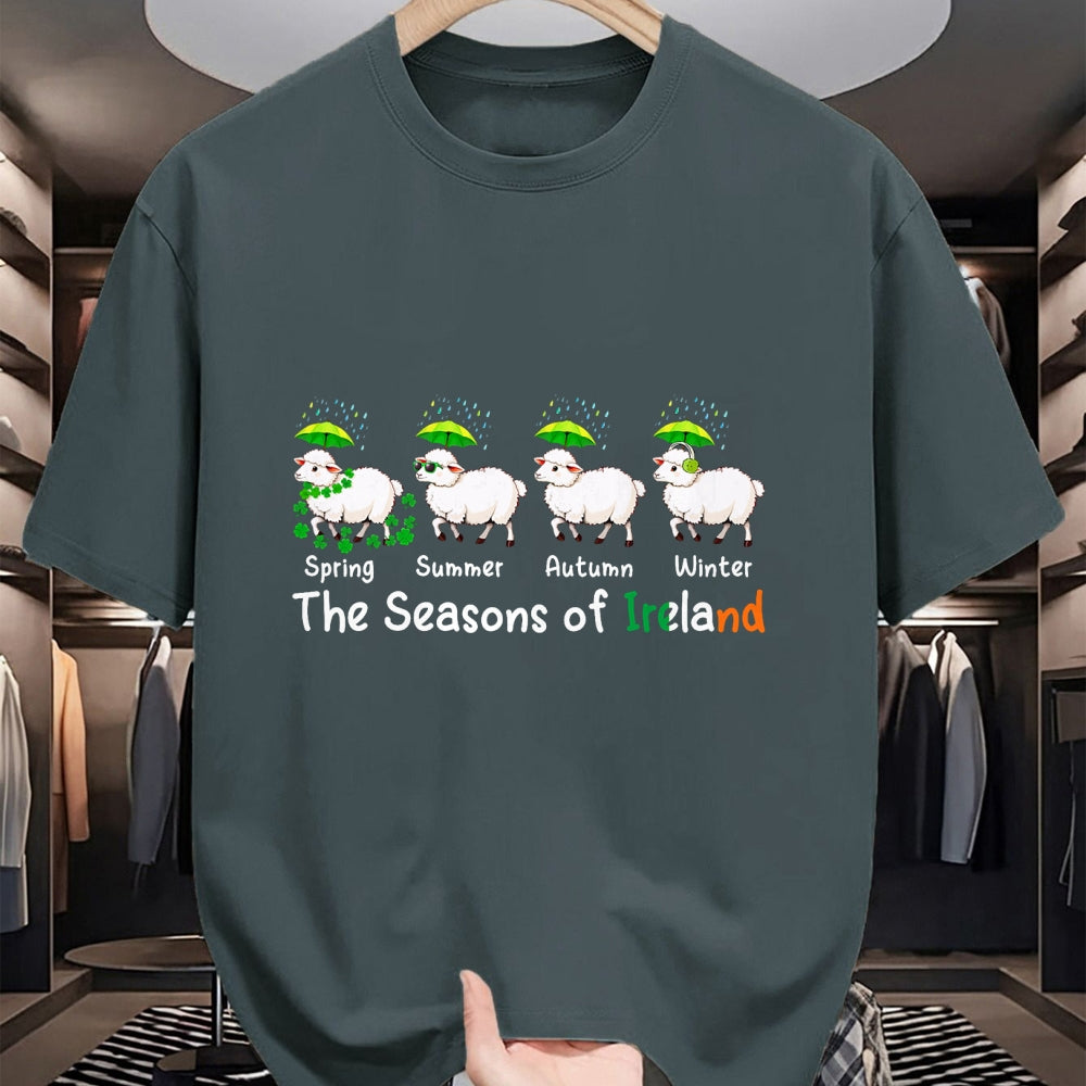 Best Farmer Life Shirt, Funny Farmer UnisexT-Shirt/Hoodie/Sweatshirt HLT00 - The Seasons Patrick's Day Ireland Four Cute Sheep Shamrocks T-Shirt